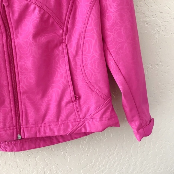 Double Diamond Pink Soft Fleece Interior Softshell Zipup Jacket - Picture 4 of 9